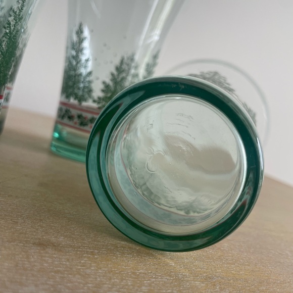 Libby Coca Cola Winter Holiday Pine Tree Drinking Glasses Vintage - Set of 4 - Picture 10 of 10